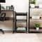 Mind Reader Cart with Covered Compartment, Office Organizer, Storage, 3-Tier, Office, Metal, Black